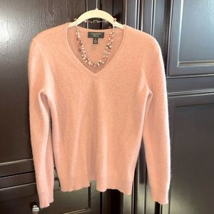 100 % Luxury Cashmere V Neck Charter Club Sweater Pink
